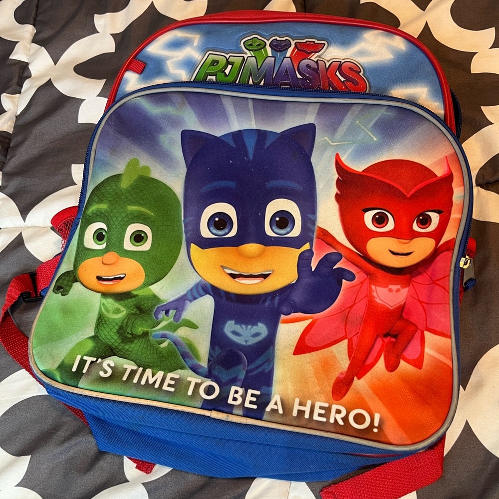 PJ mask backpack book bag "it’s time to be a hero" Children disney super hero..